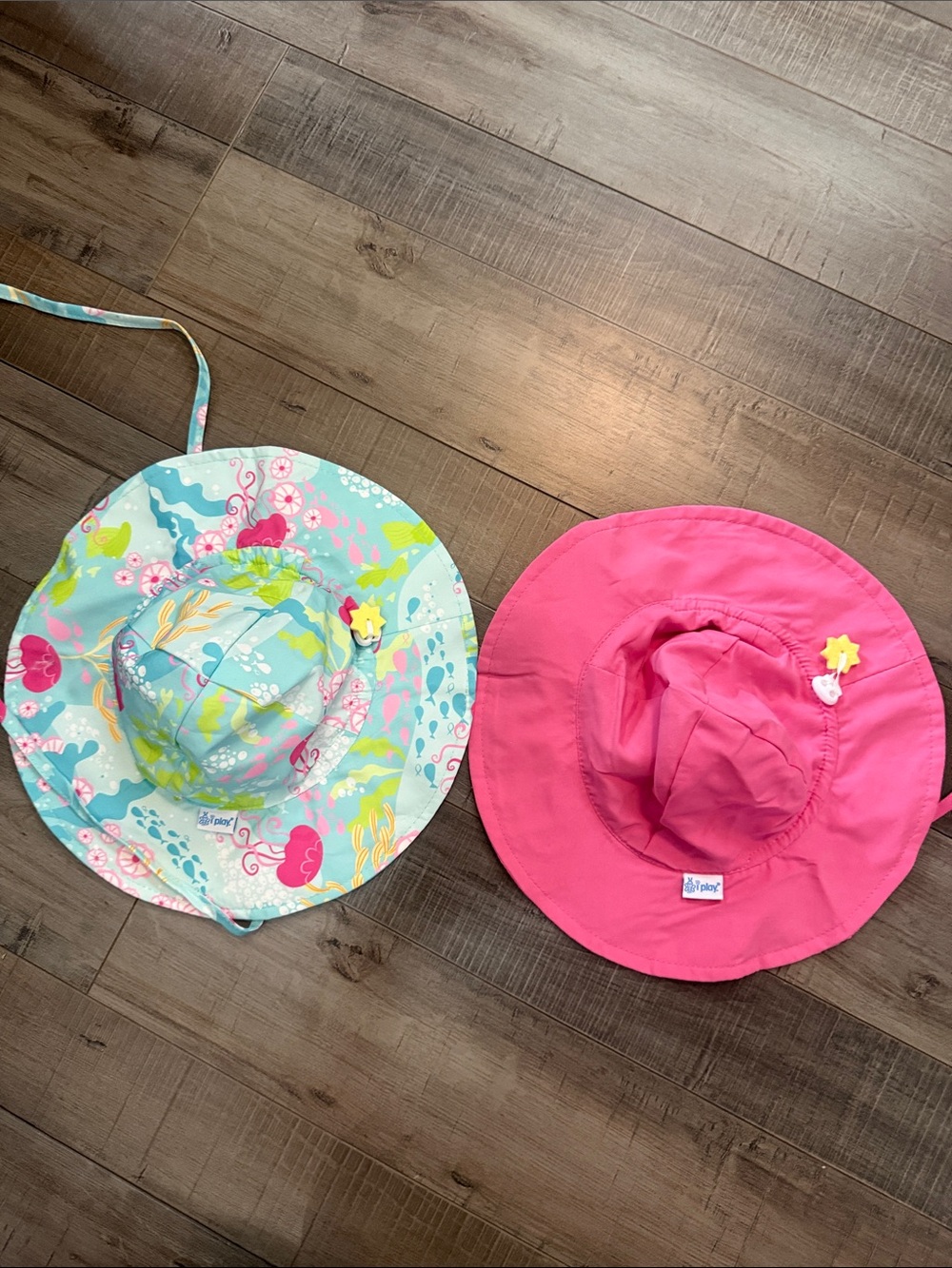 Kids' Sun Hats - Pink & Ocean Print